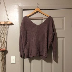 Tan open back sweater